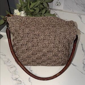 Brown Woven Shoulder Bag
